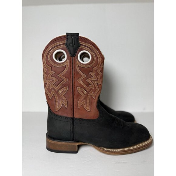 Justin Big News 11” Western Black Red Cowhide Boot Mens Size 7D FN7022 NEW - Picture 7 of 16